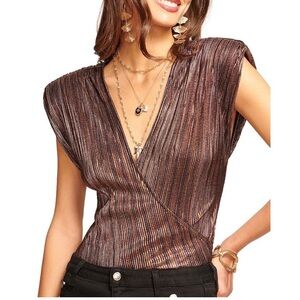 Ramy Brook Serena metallic top NWT XS